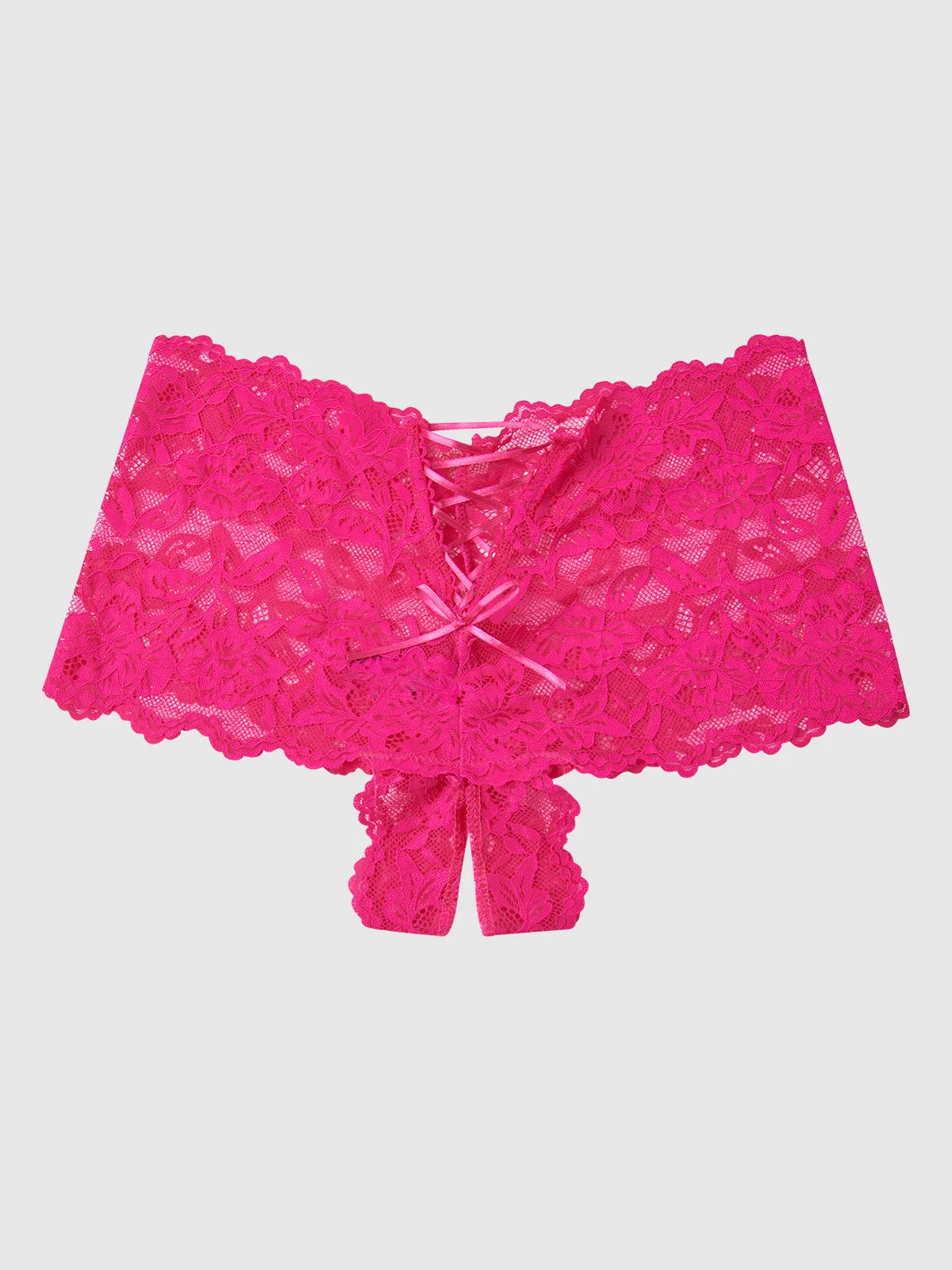 Mabel Crotchless Lace Up Back Cheeky