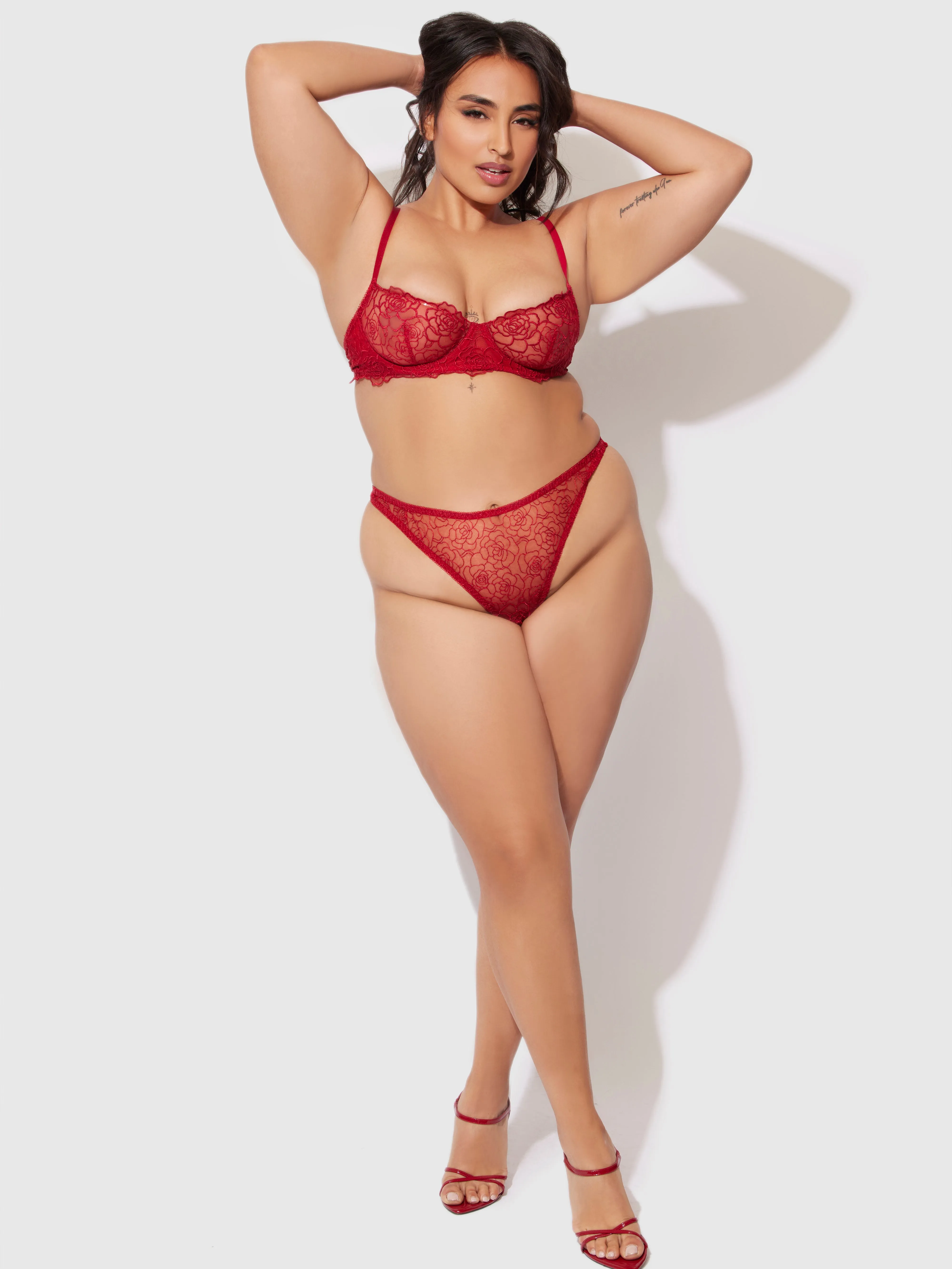 Melrose Embroidered Crotchless Tanga