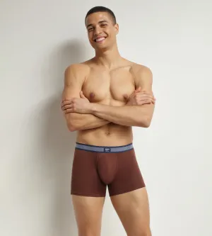 Men's boxer shorts in piqué modal cotton with Wine Red striped waistband Dim Smart
