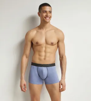 Men's modal cotton boxer shorts with contrasting blue waistband Dim Classic