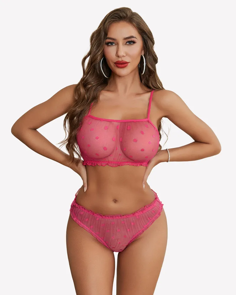 Mesh Lingerie Bra and Panty Set