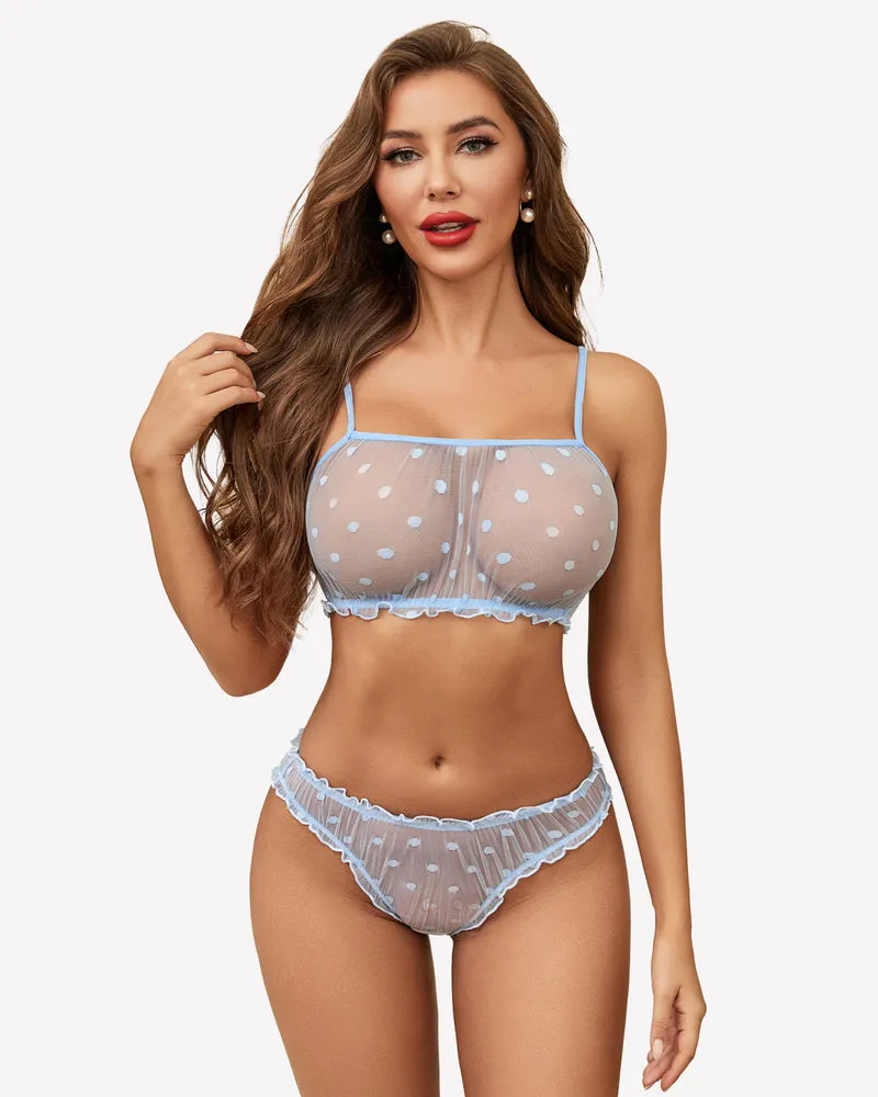 Mesh Lingerie Bra and Panty Set