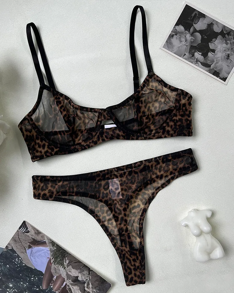 Mesh Sheer Push Up Lingerie Set