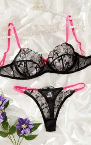 Midnight Blossom Lingerie Set