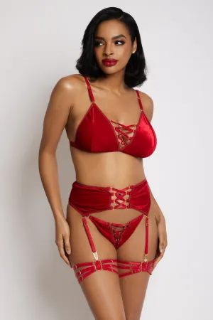 Monique Velvet 5-Piece Lingerie Set