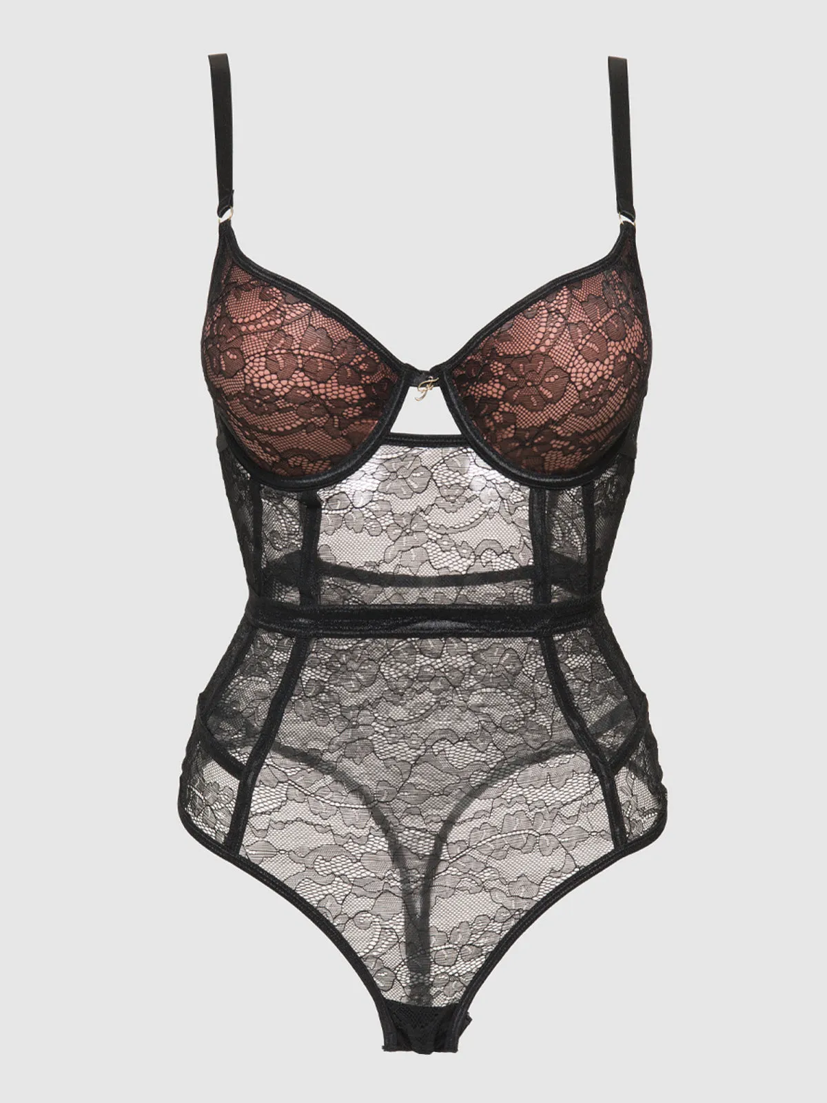 Natasha Lace & Mesh Thong Teddy