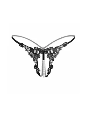 Open Crotch Beaded Pearl Panties