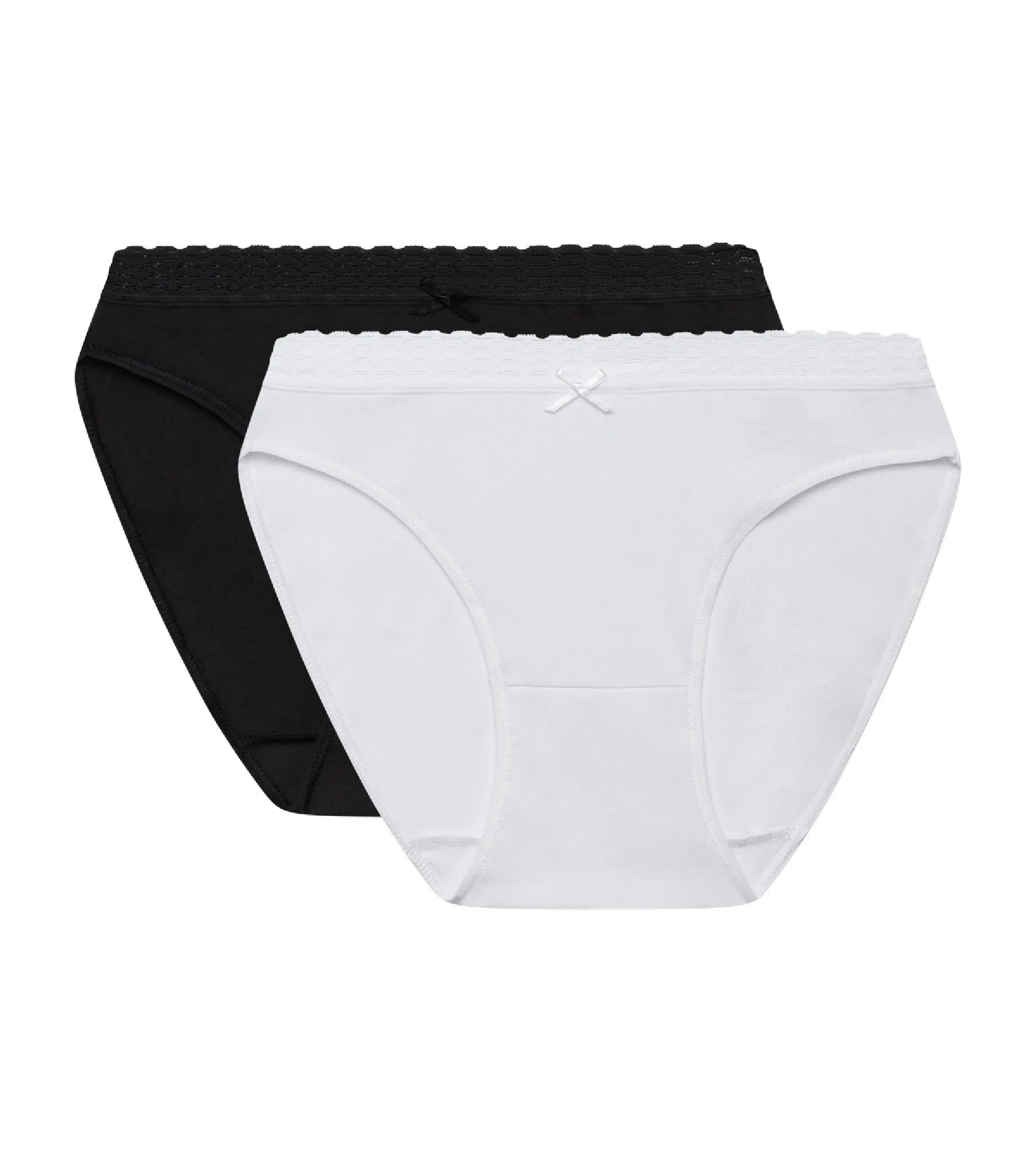 Pack of 2 black and white women's panties DIM Fashion