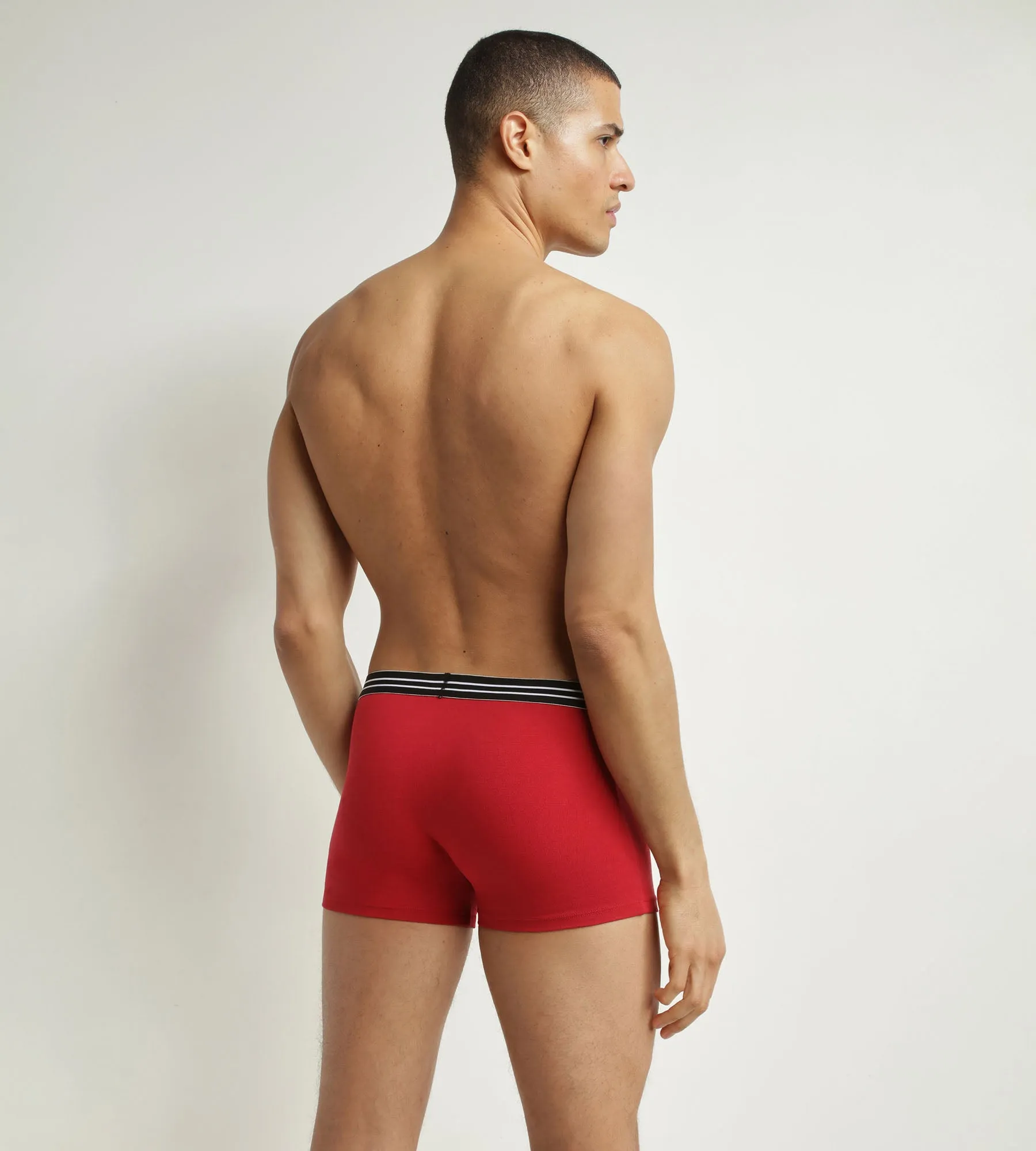 Pack of 2 boxers cotton stretch men's Carmine Red Black EcoDim