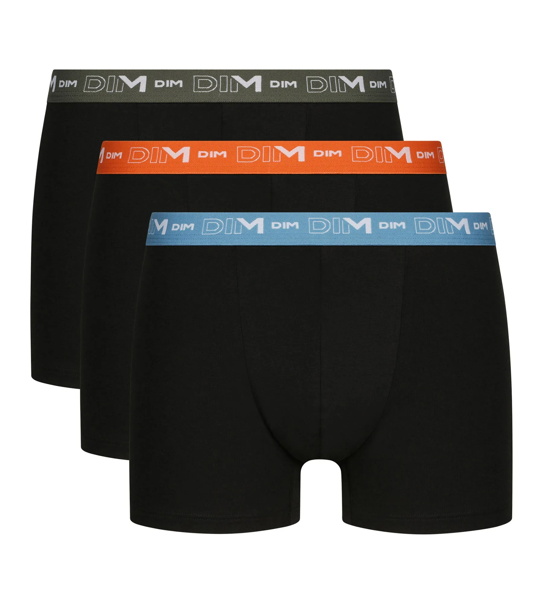 Pack of 3 Blue Orange Dim Cotton Stretch Boxer Briefs for Men
