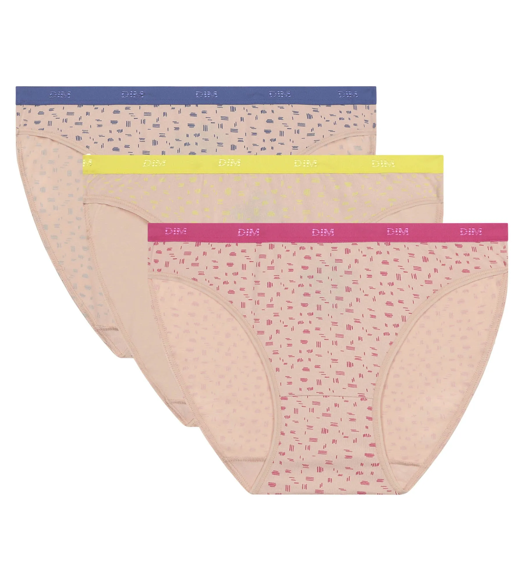 Pack of 3 fluorescent stretch cotton knickers Les Pockets