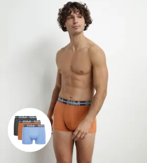 Pack of 3 Men's 3D Belted Boxers Grey Blue Orange Dim Powerful