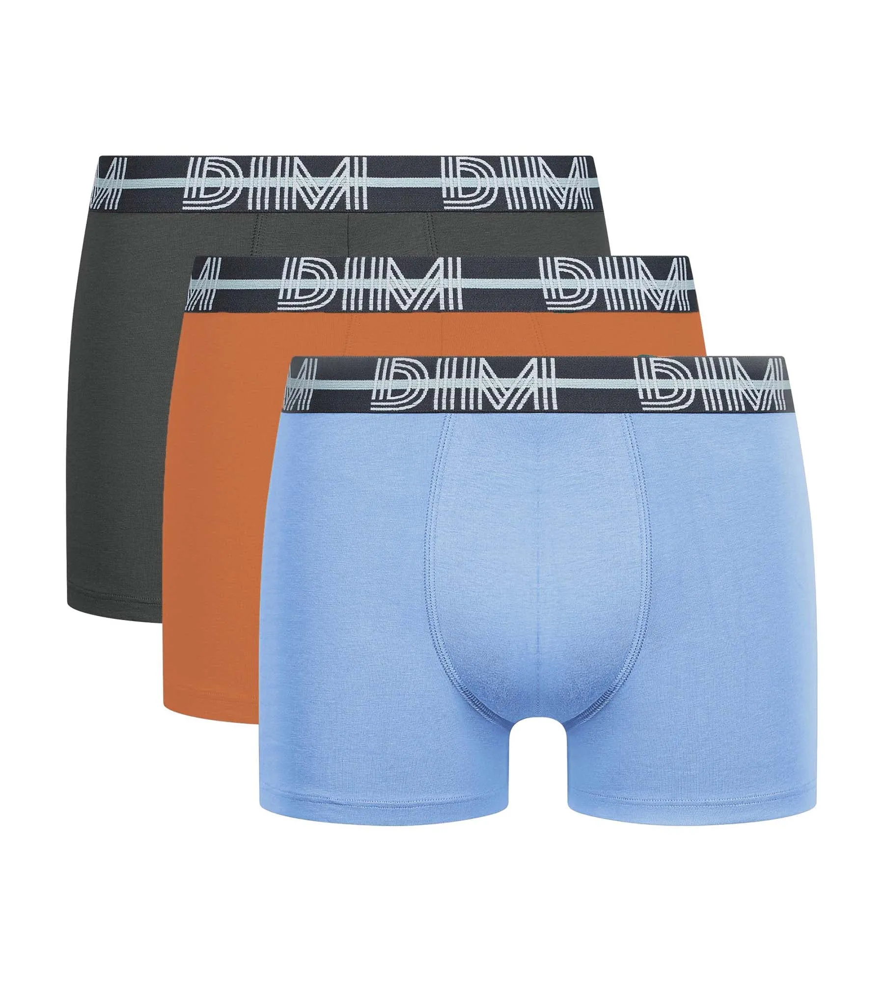 Pack of 3 Men's 3D Belted Boxers Grey Blue Orange Dim Powerful