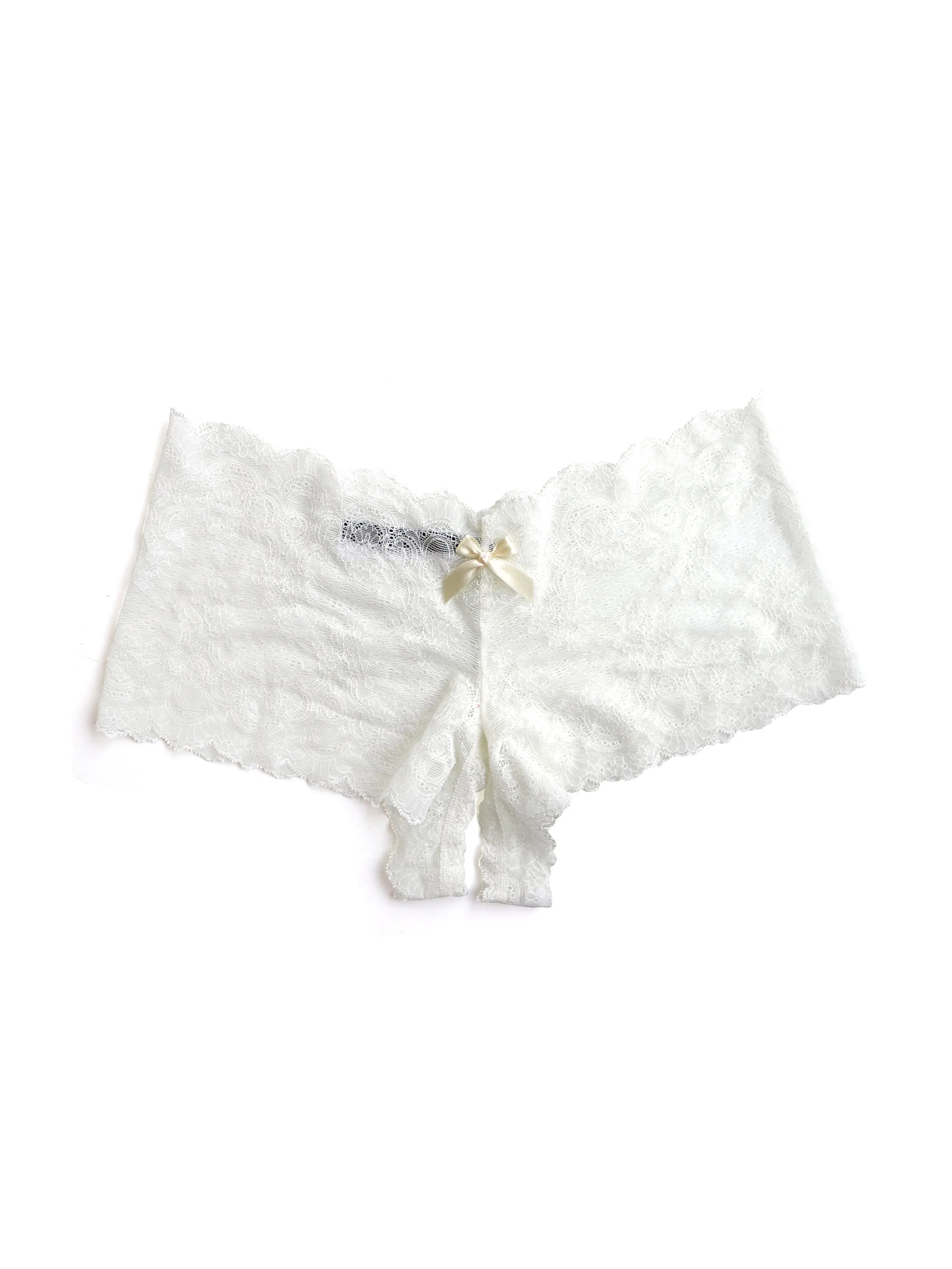 Paradise Crotchless Lace Brief in White