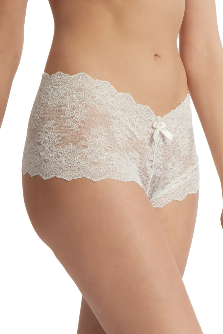 Paradise Crotchless Lace Brief in White