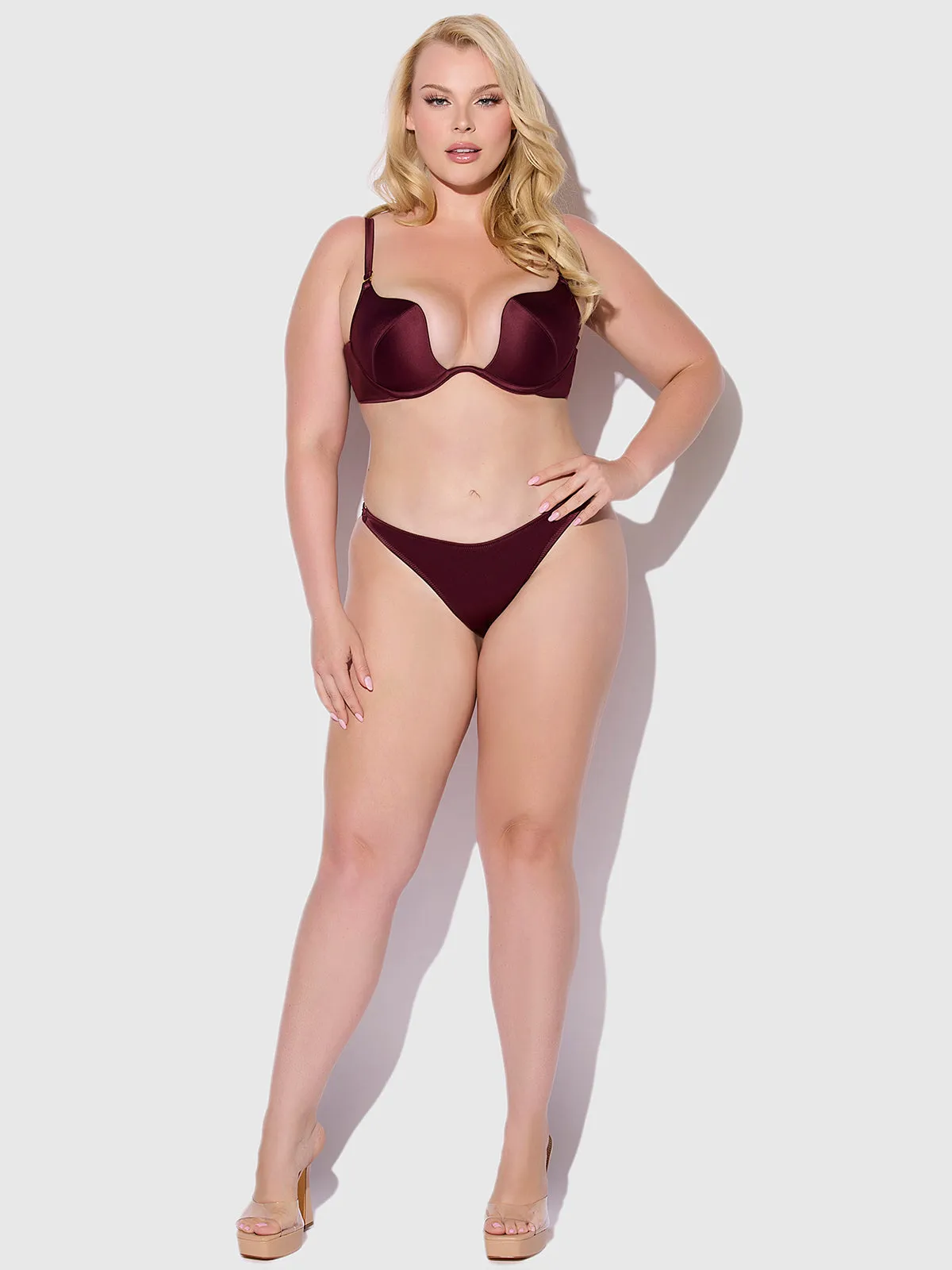 Petra Crotchless Satin Tanga