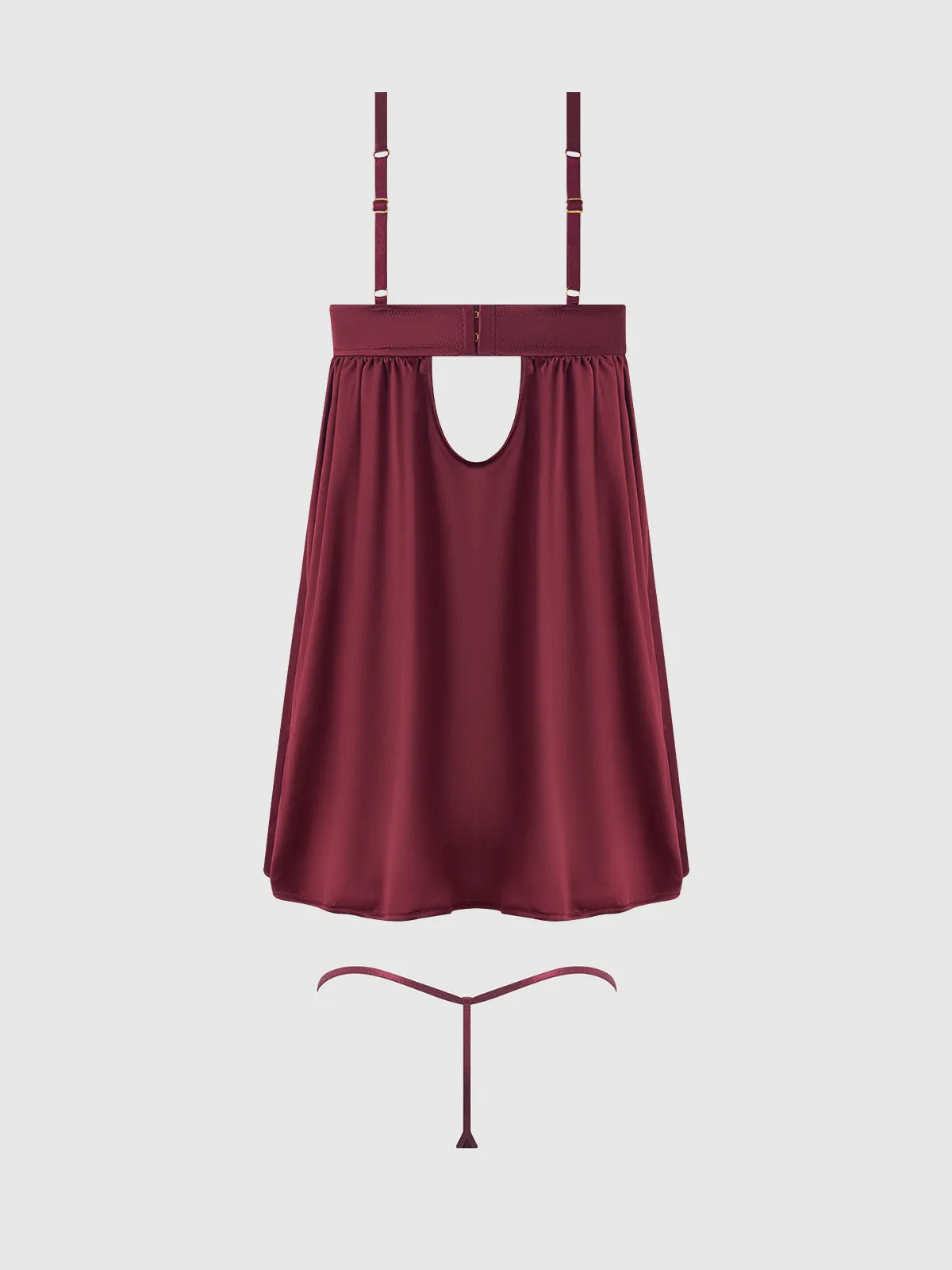 Petra Satin & Mesh Unlined Corset Cup Babydoll