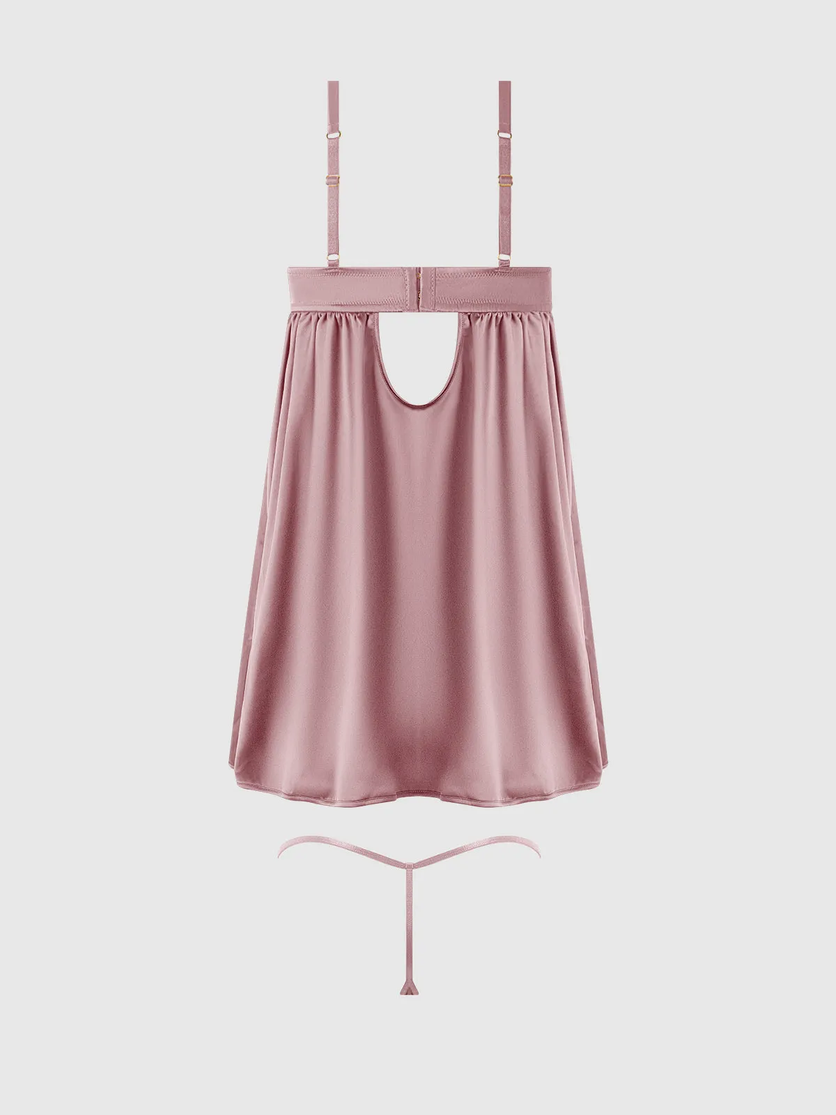 Petra Satin & Mesh Unlined Corset Cup Babydoll