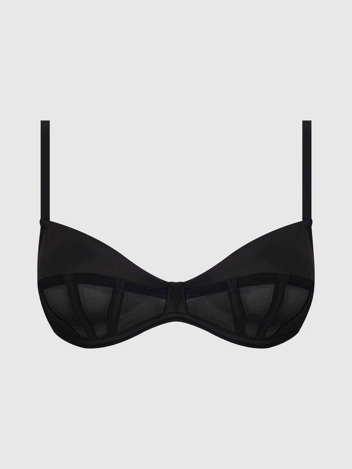 Petra Satin & Mesh Unlined Corset Cup Bra