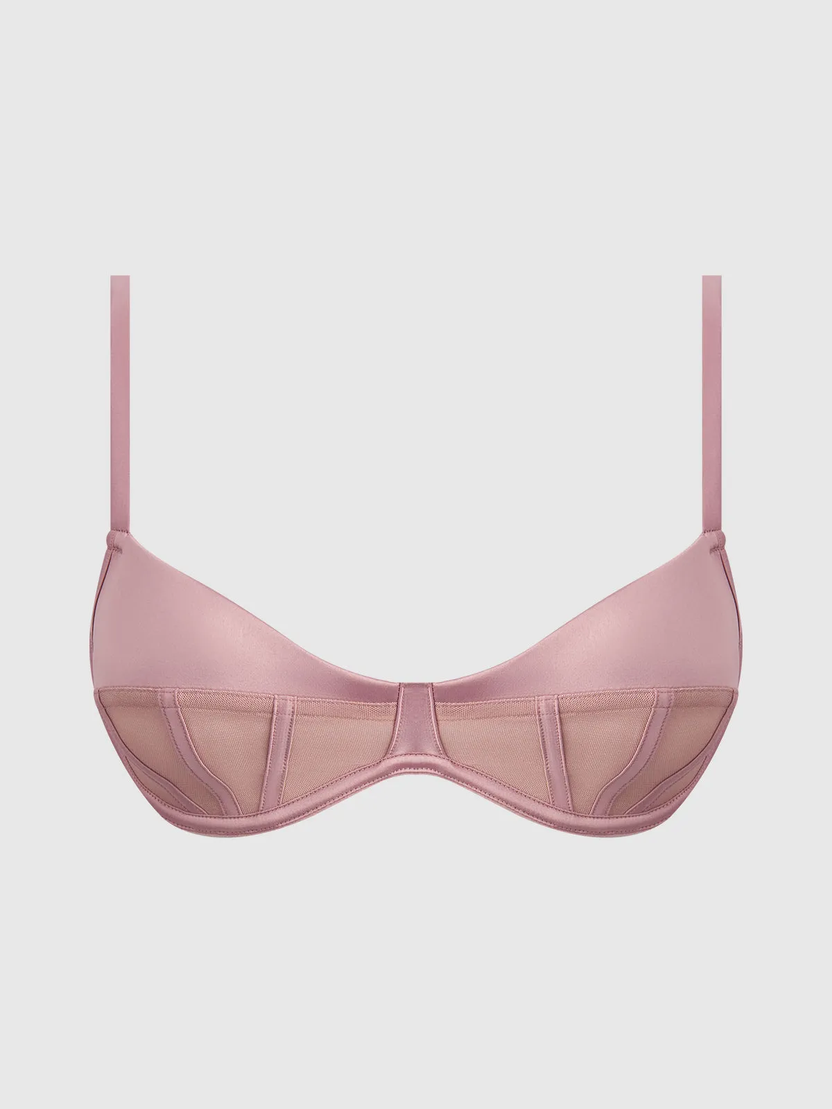Petra Satin & Mesh Unlined Corset Cup Bra
