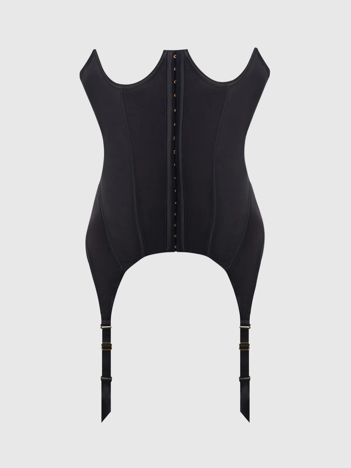 Petra Satin Open Cup Corset With Garters