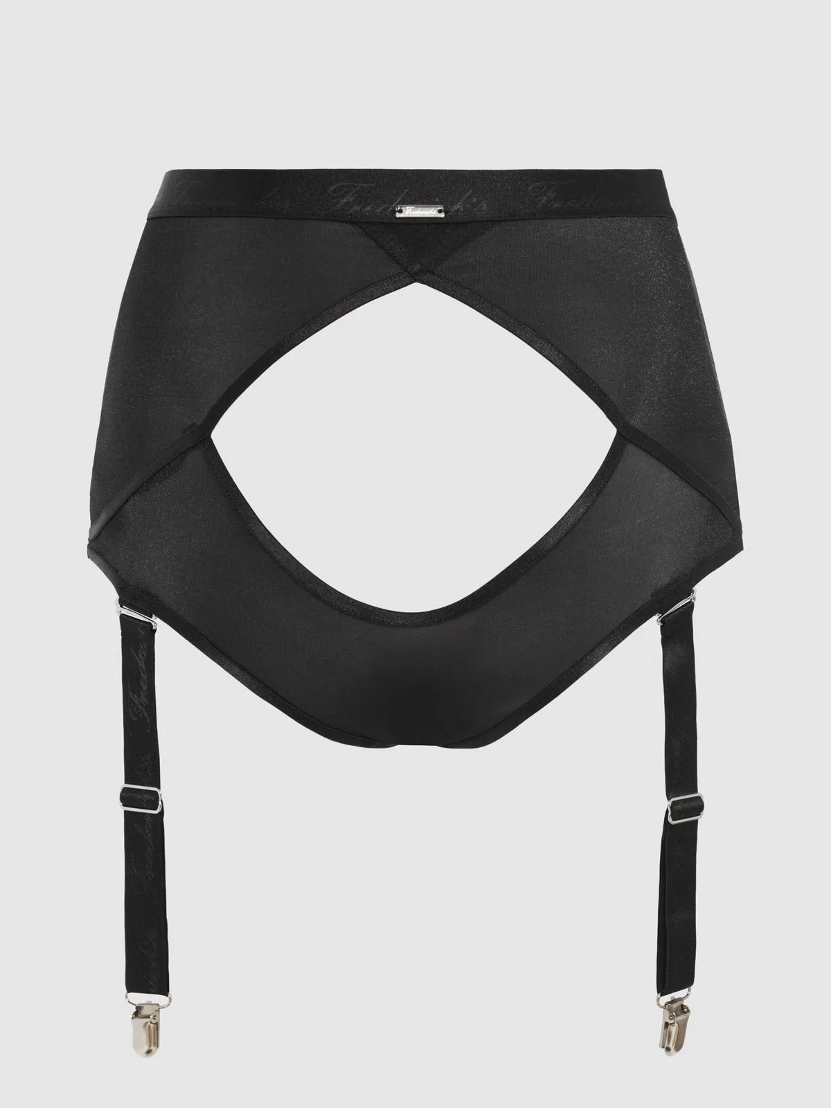 Pia Mesh Cutout & High-Waist Garter Panty