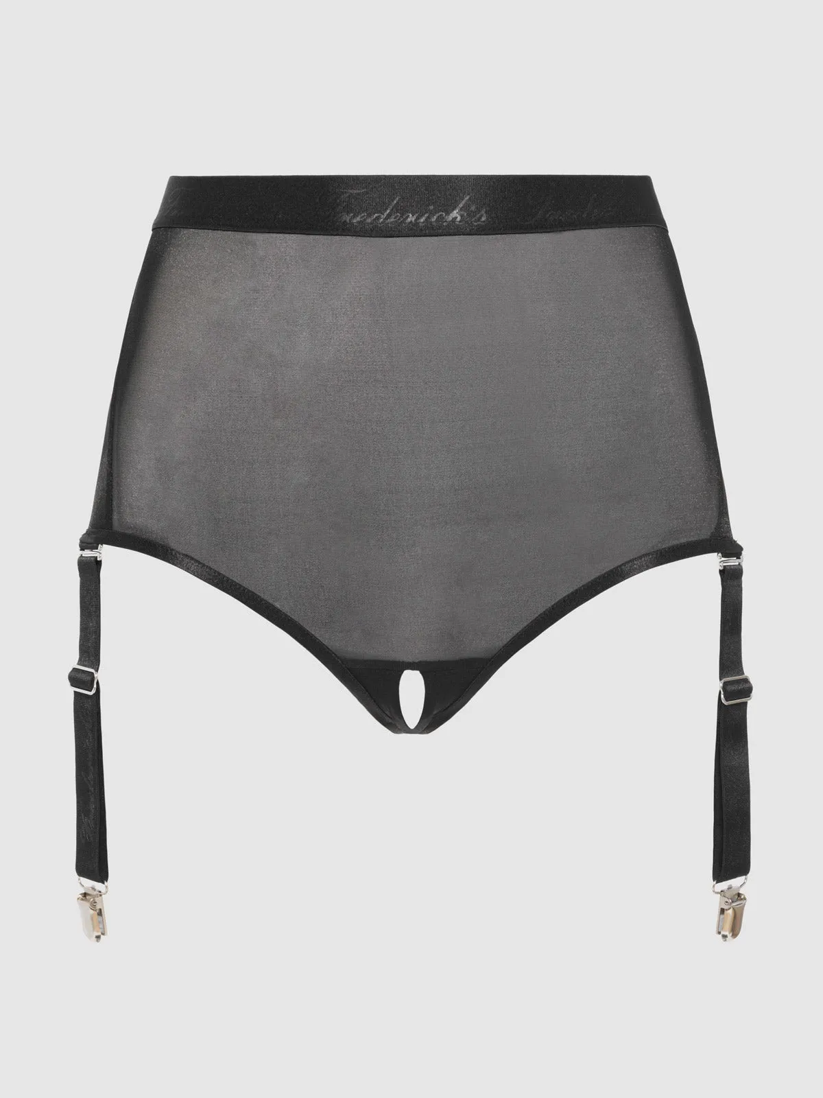 Pia Mesh Cutout & High-Waist Garter Panty
