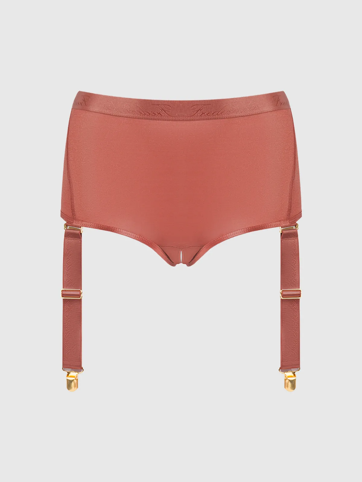 Pia Mesh Cutout & High-Waist Garter Panty