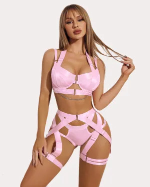 Push Up Bra Garter Set with Chain