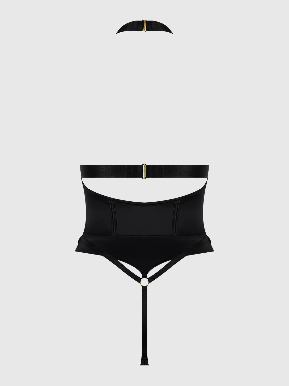 Raven Strappy Crotchless & Backless Teddy