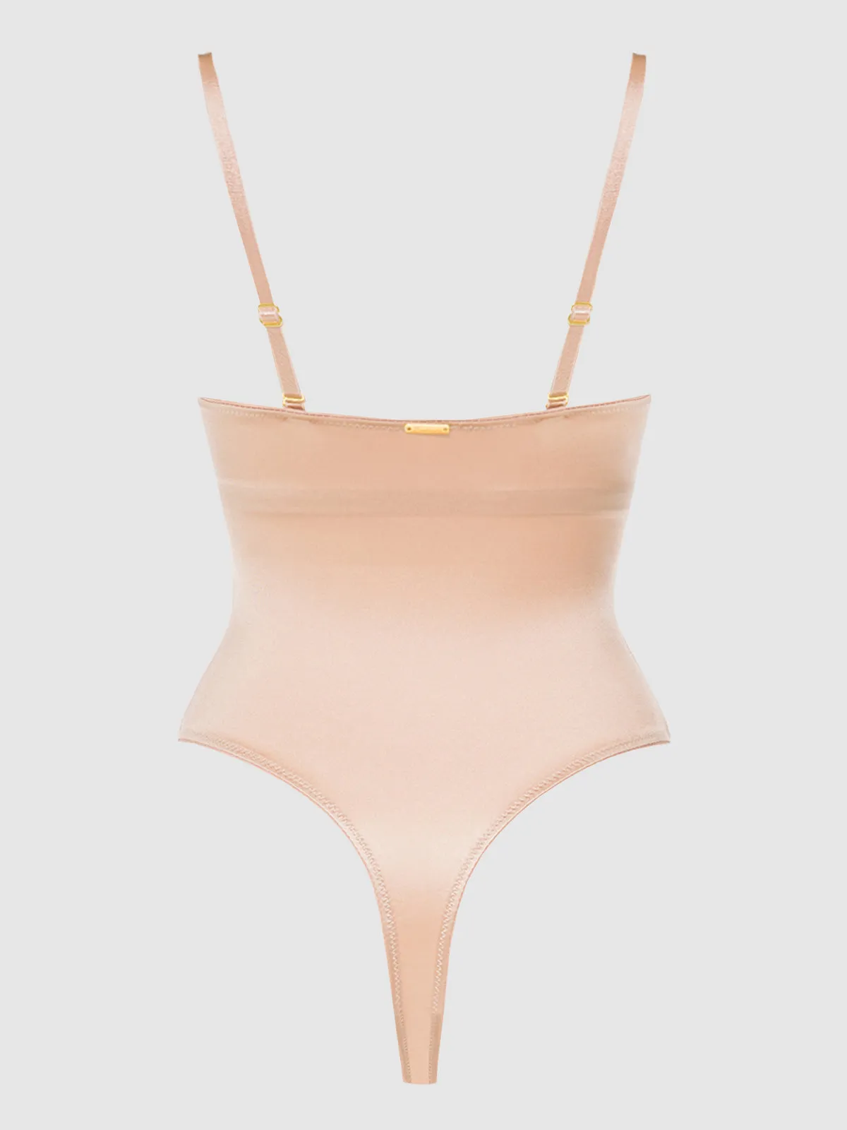 Rising Star Plunge Push Up Bodysuit in Liquid Satin