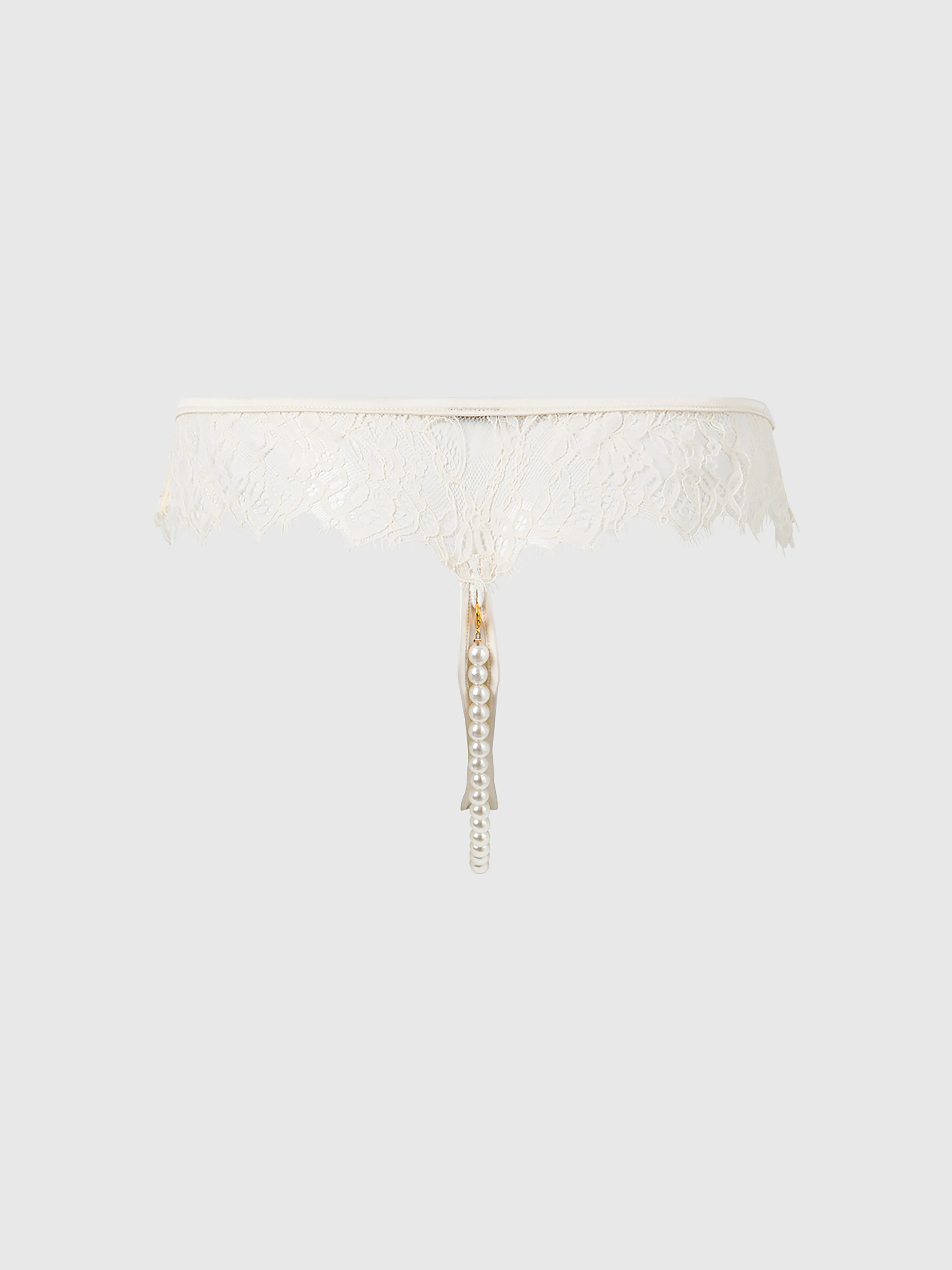 Rosalind Lace & Pearl Crotchless Thong
