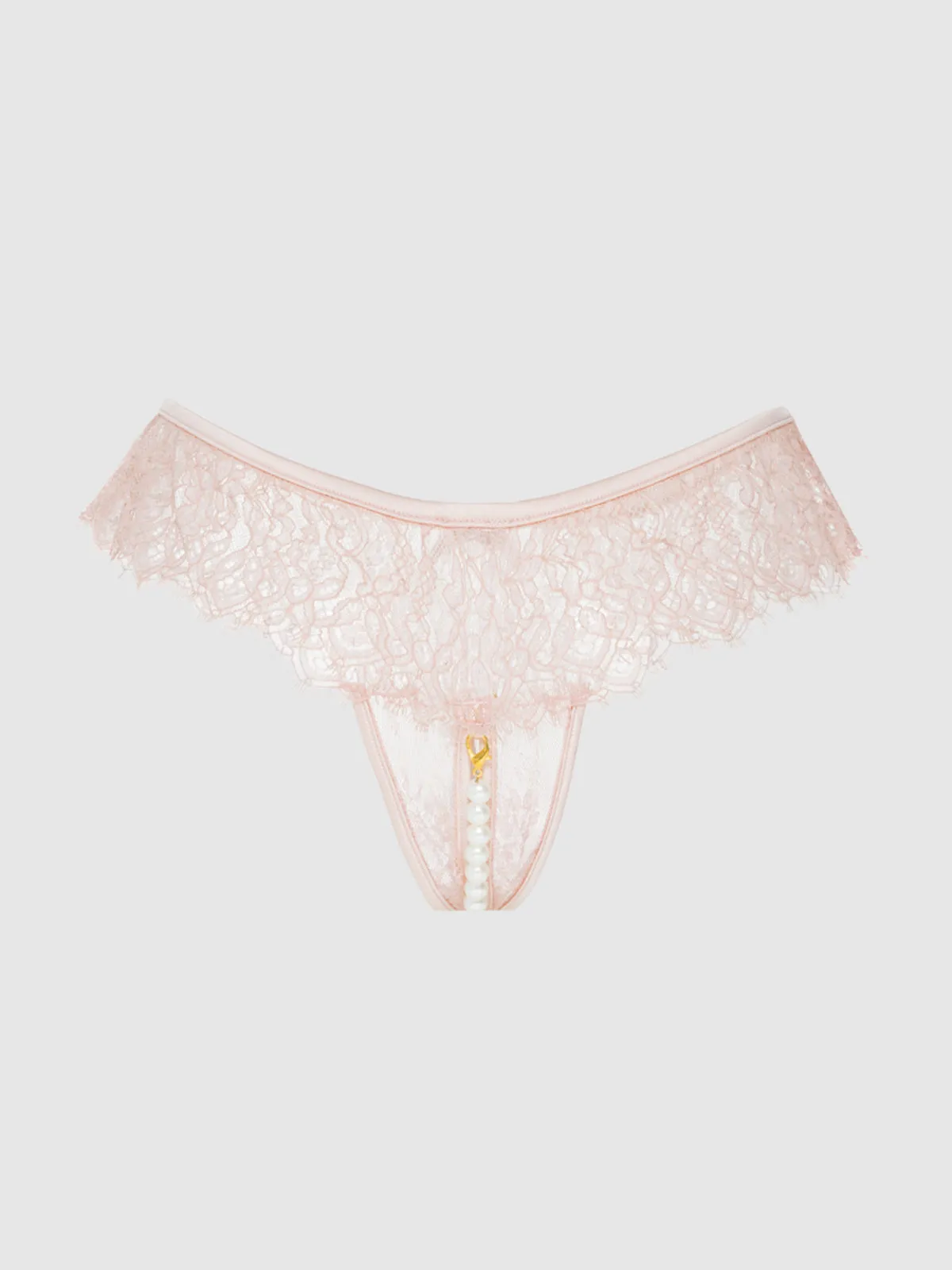 Rosalind Lace & Pearl Crotchless Thong