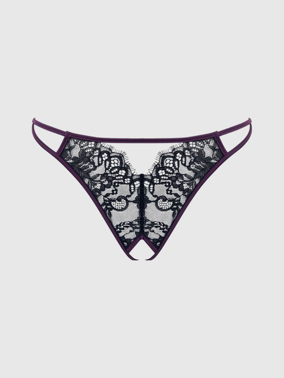 Rosalind Lace & Satin Crotchless G-String
