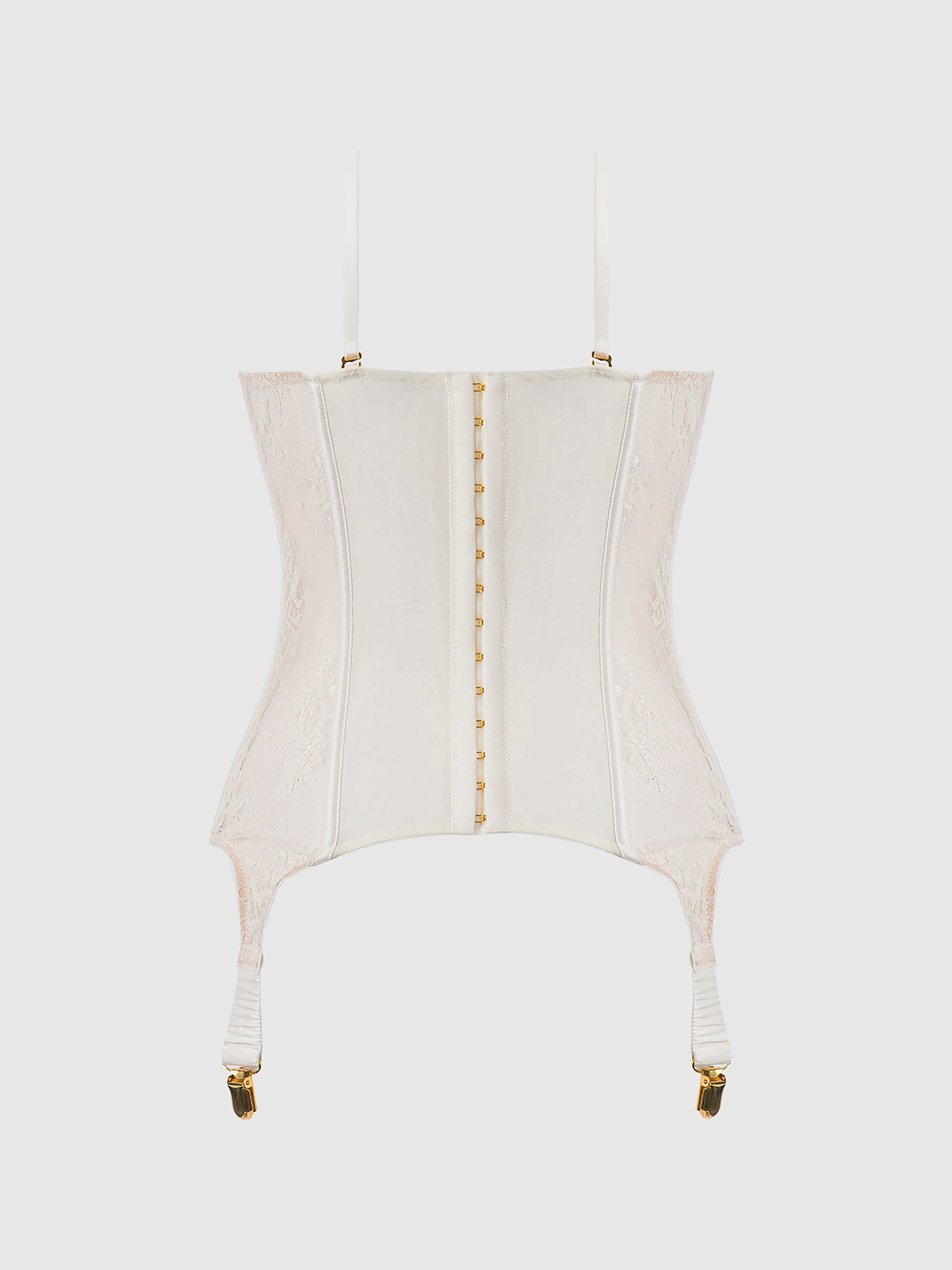Rosalind Satin & Lace Underwire Lace Cup Corset