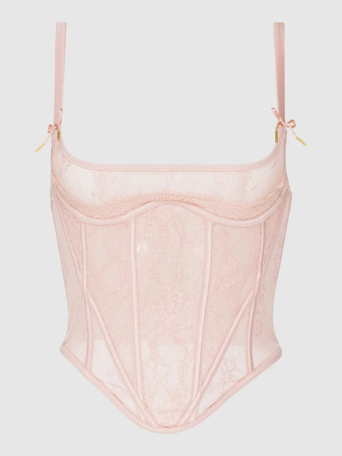 Rosalind Satin & Lace Underwire Open Cup Corset