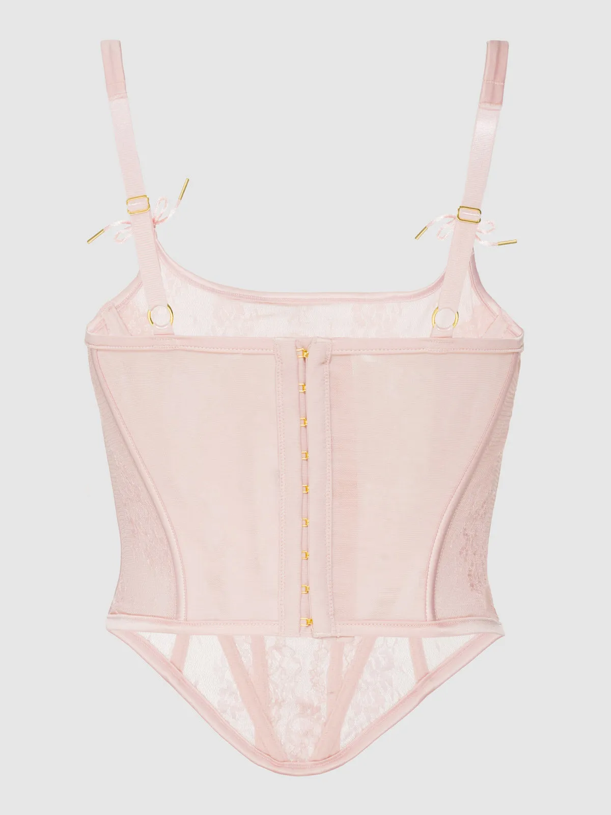 Rosalind Satin & Lace Underwire Open Cup Corset