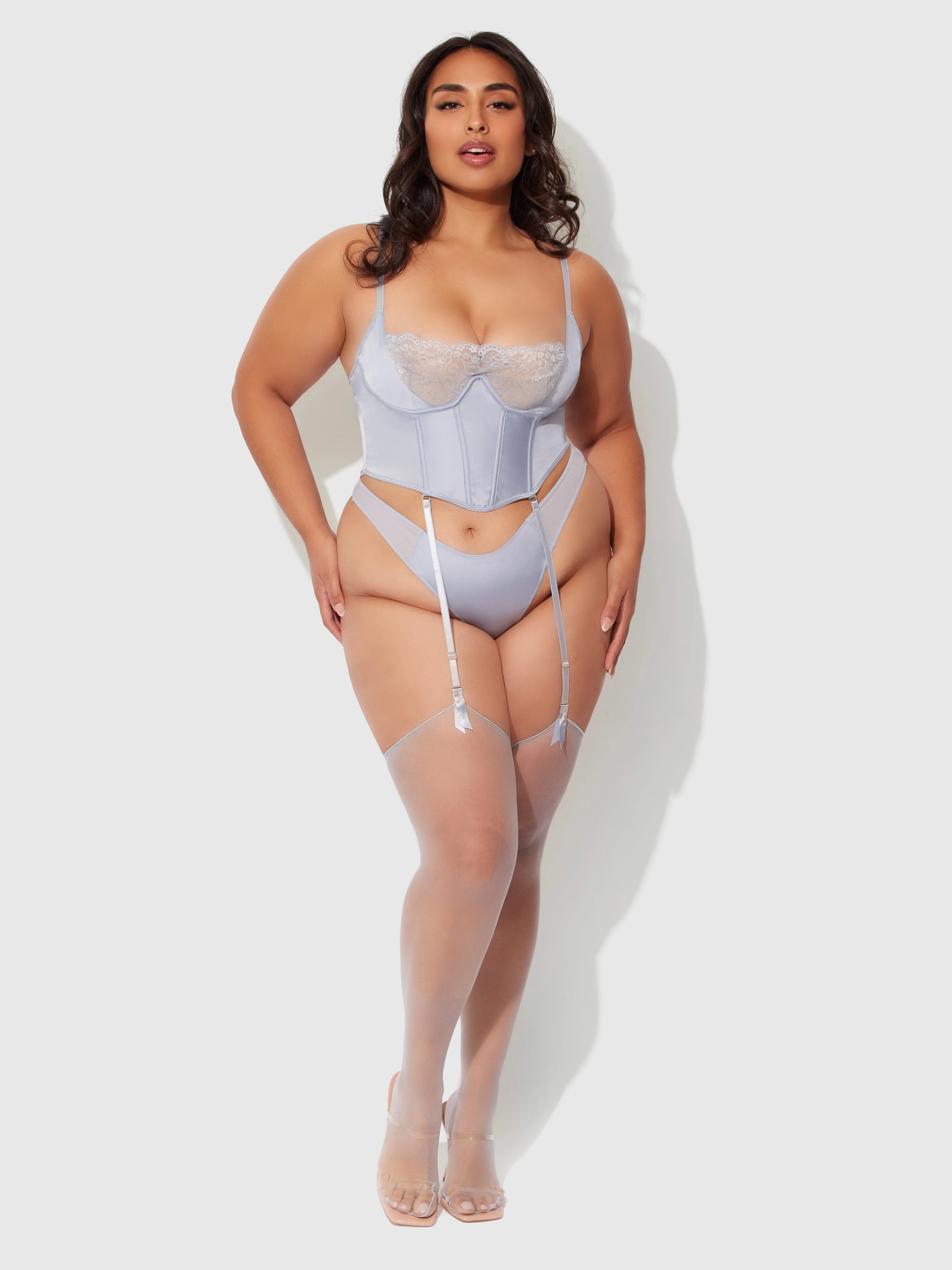 Serenity Lace & Satin Underwire Unlined Bustier