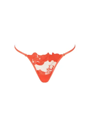 Serenity Thong (Hot Coral/Sheer)