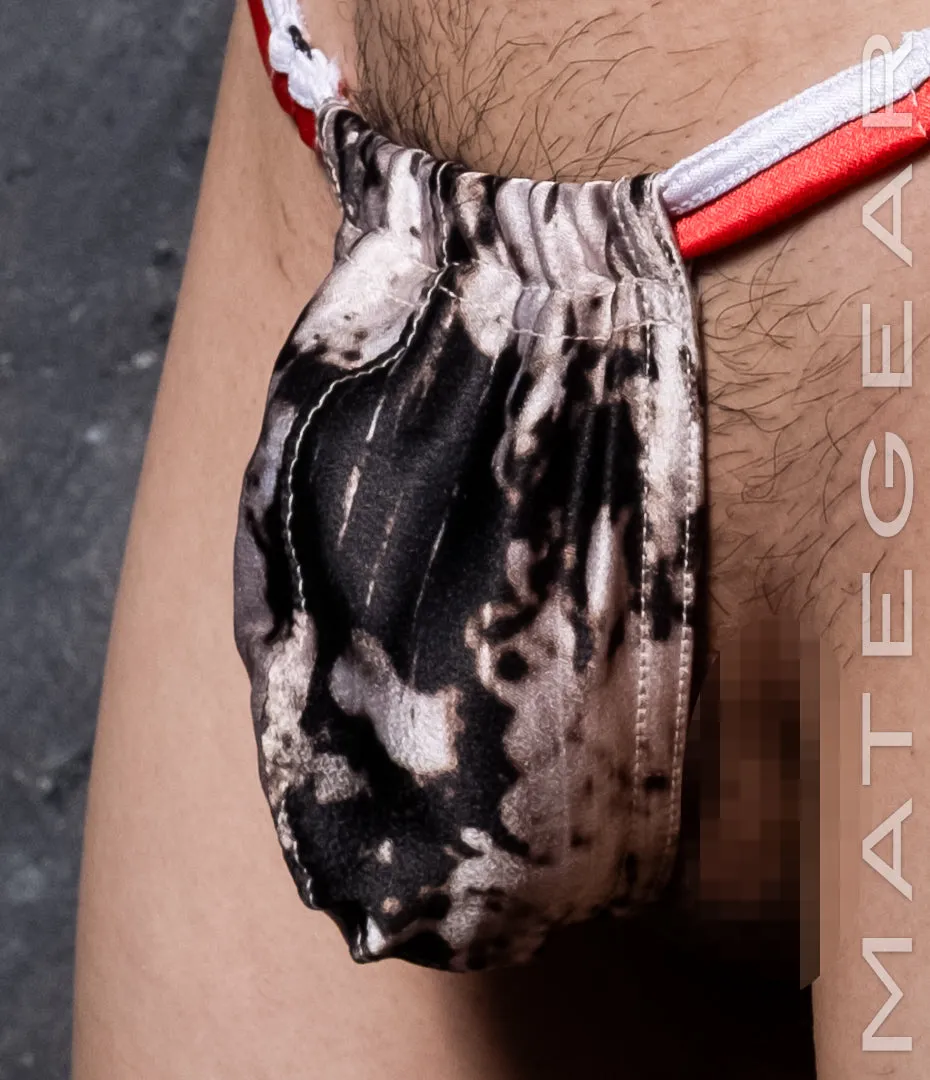 Sexy Mens Swimwear Ultra Slingshot - Ree Shin (White/Red Band)
