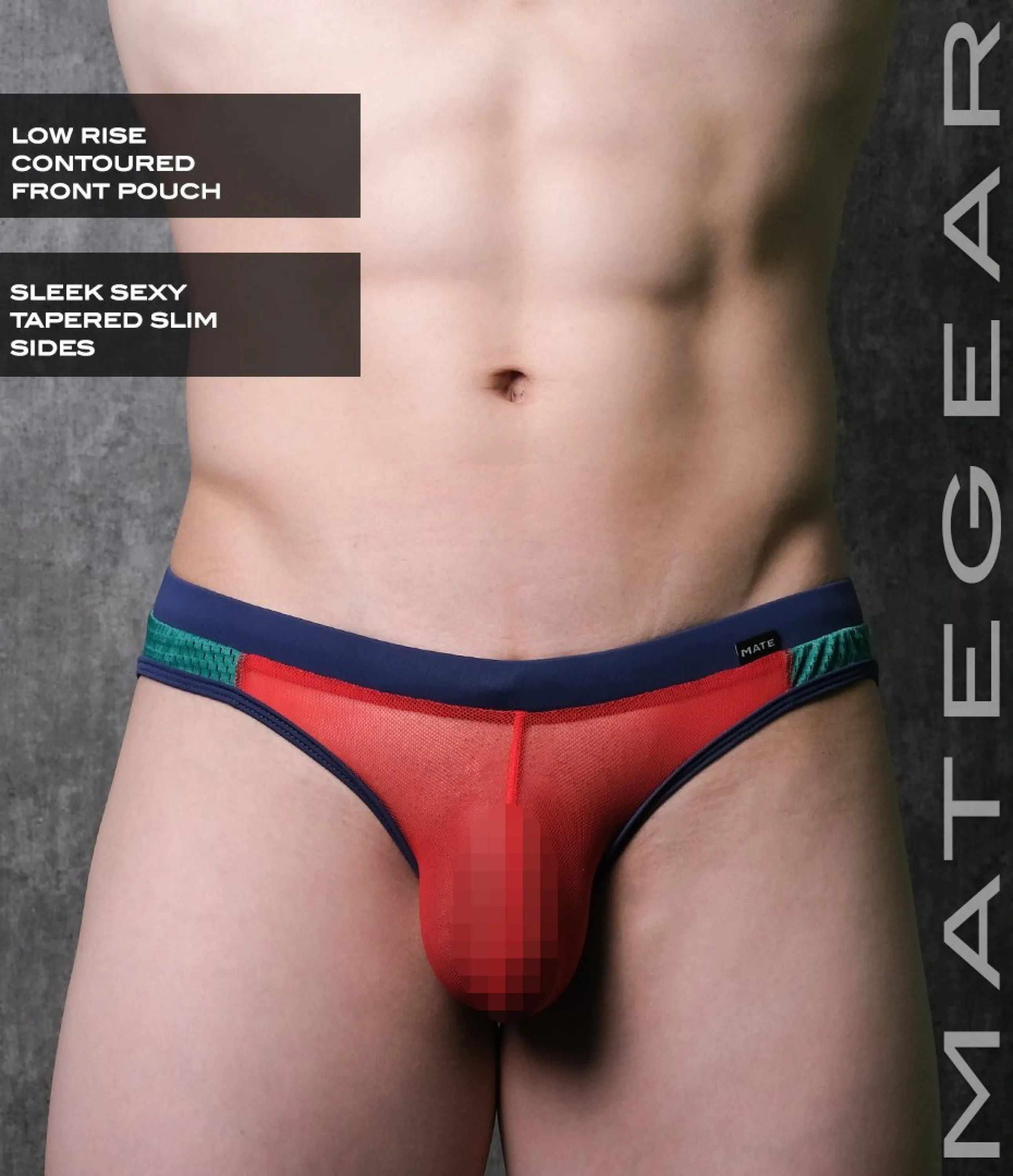 Sexy Mens Swimwear Ultra Swim Pouch Bikini - Da Mi (Low Rise Front / With Drawstring)