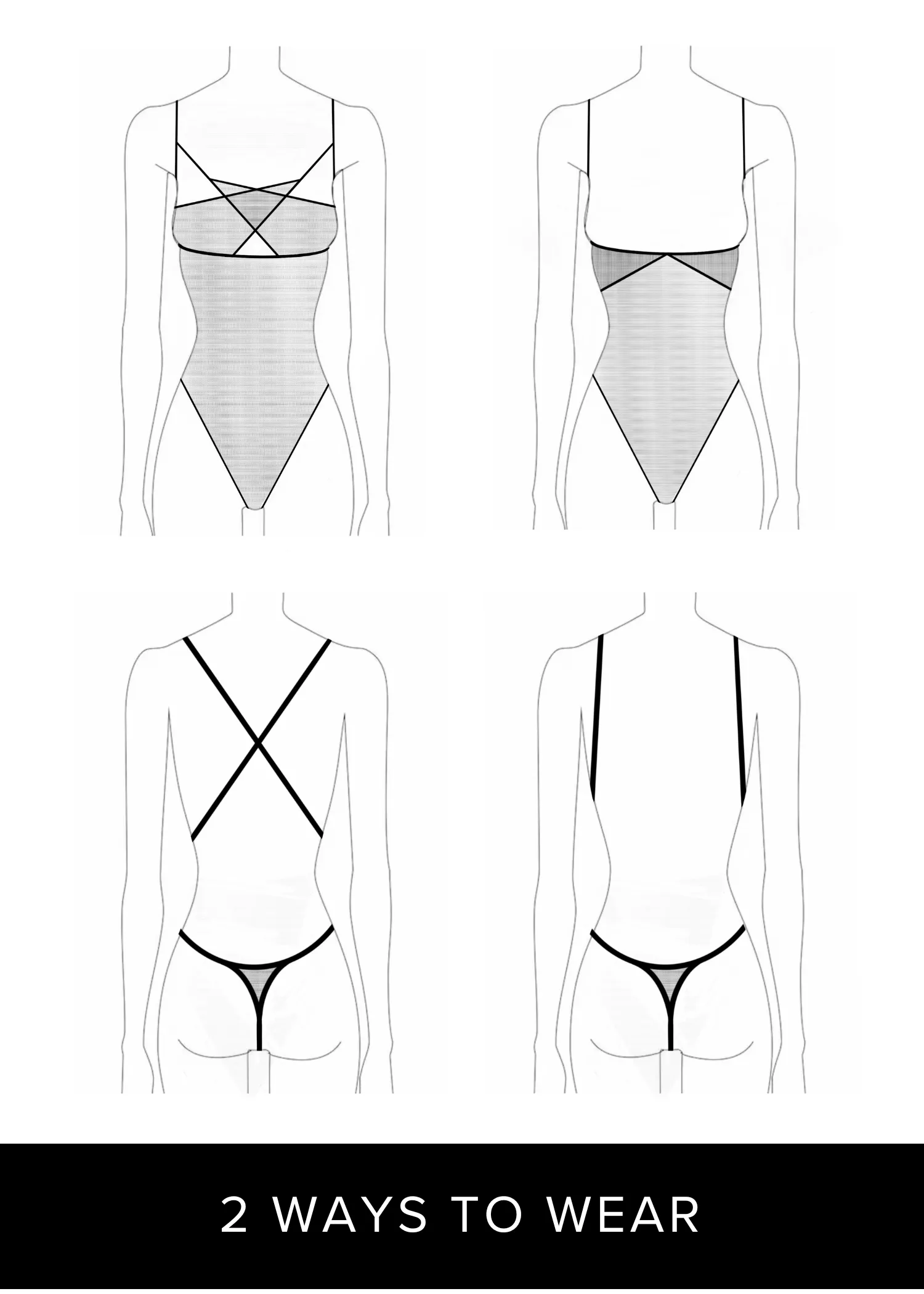 SHEER Openable Thong Body (Black)