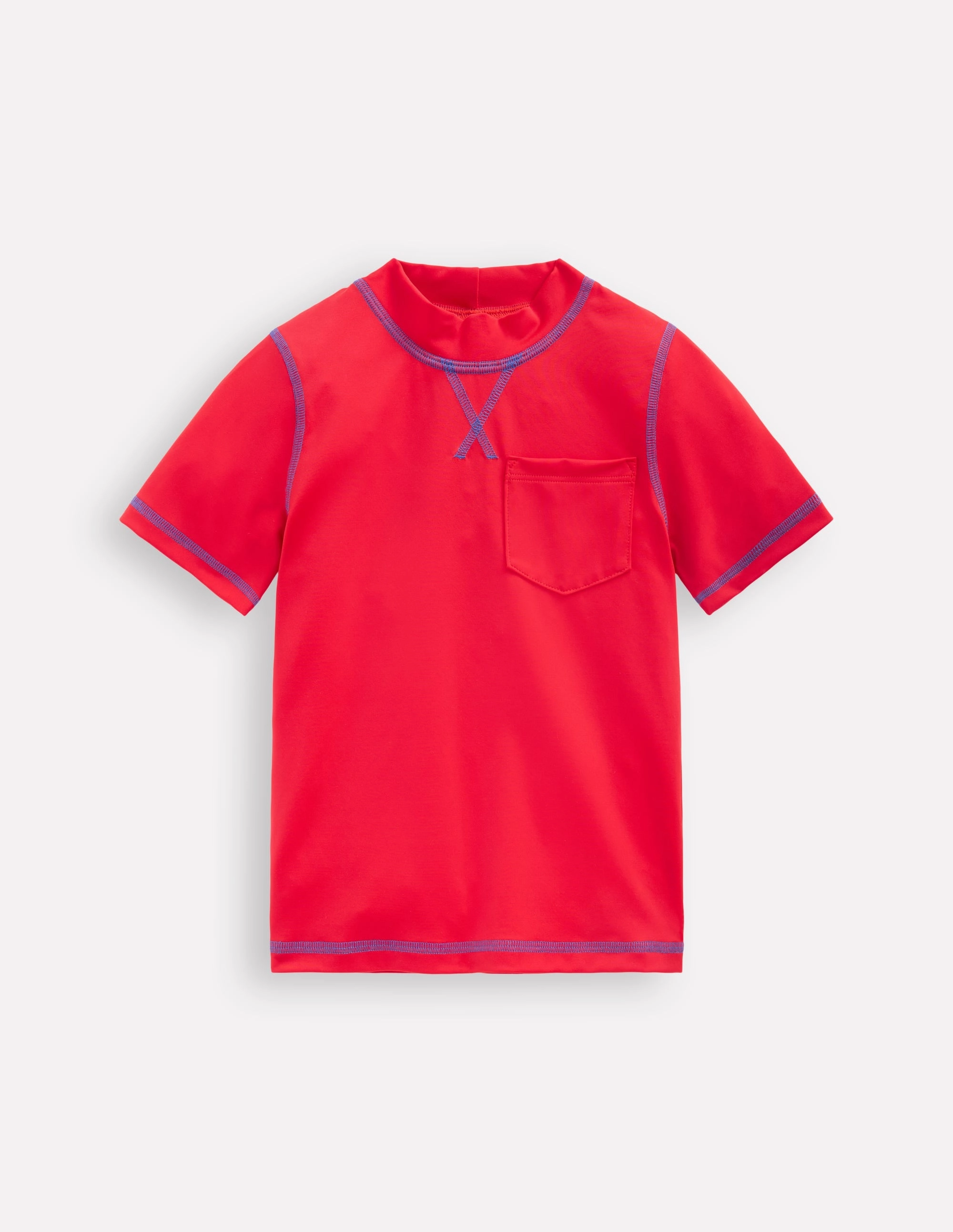 Short Sleeve Rash Vest-Poppy Red