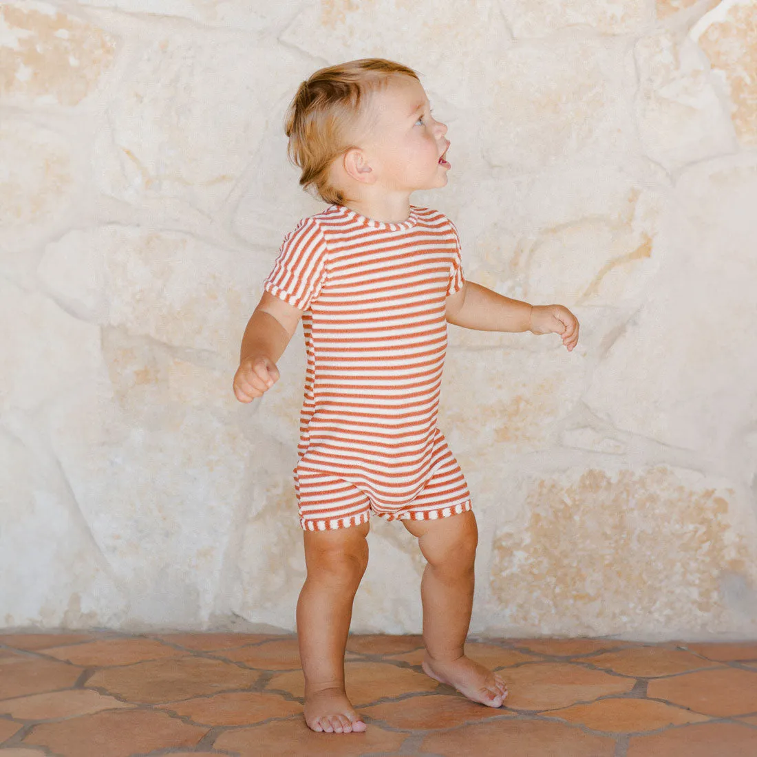 Shorty One-Piece - Poppy Stripe