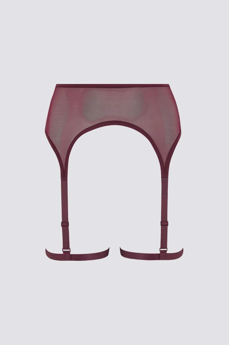Tech Mesh Garter Belt Ruby