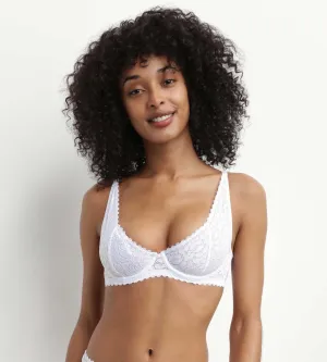 Underwire floral lace bra in white Daily Dentelle