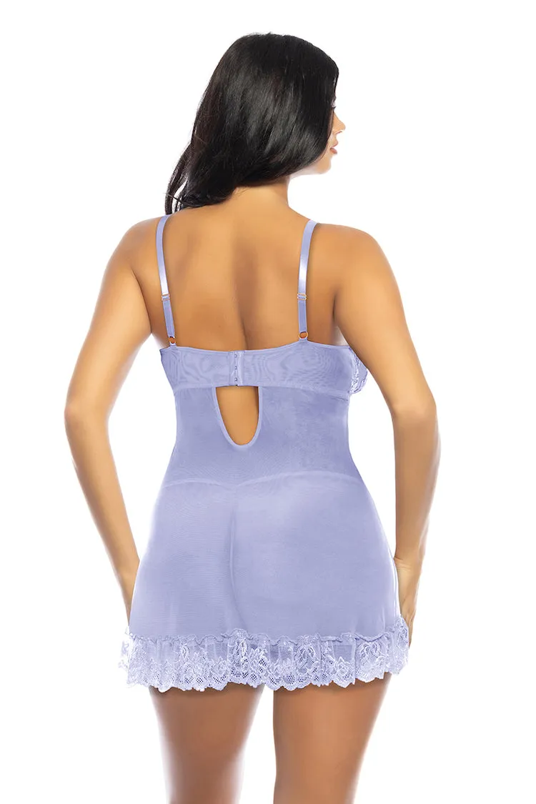 Valentine Sheer Babydoll Light Blue