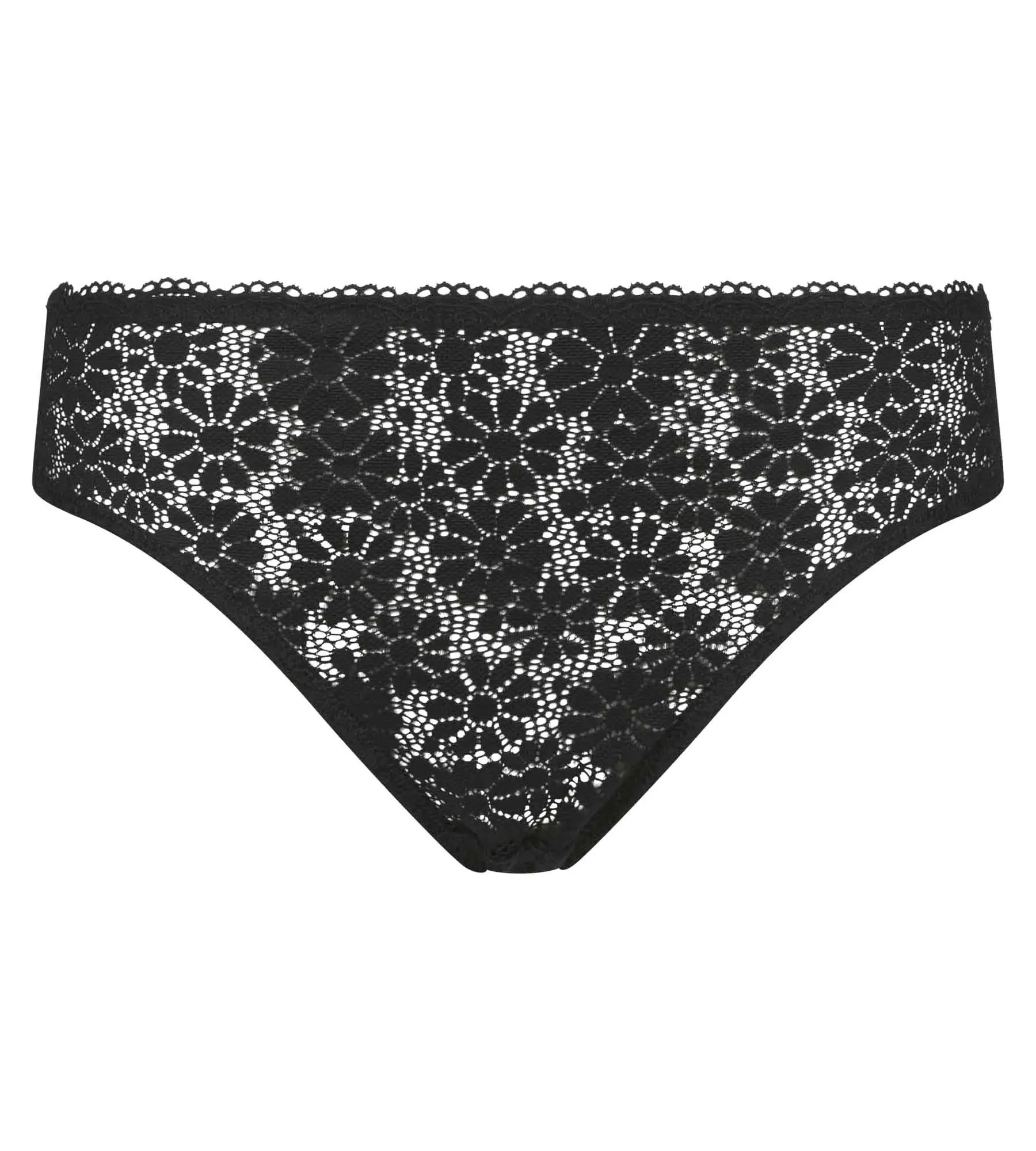 Women's briefs in tulle and floral lace in Black Generous Limited Edition