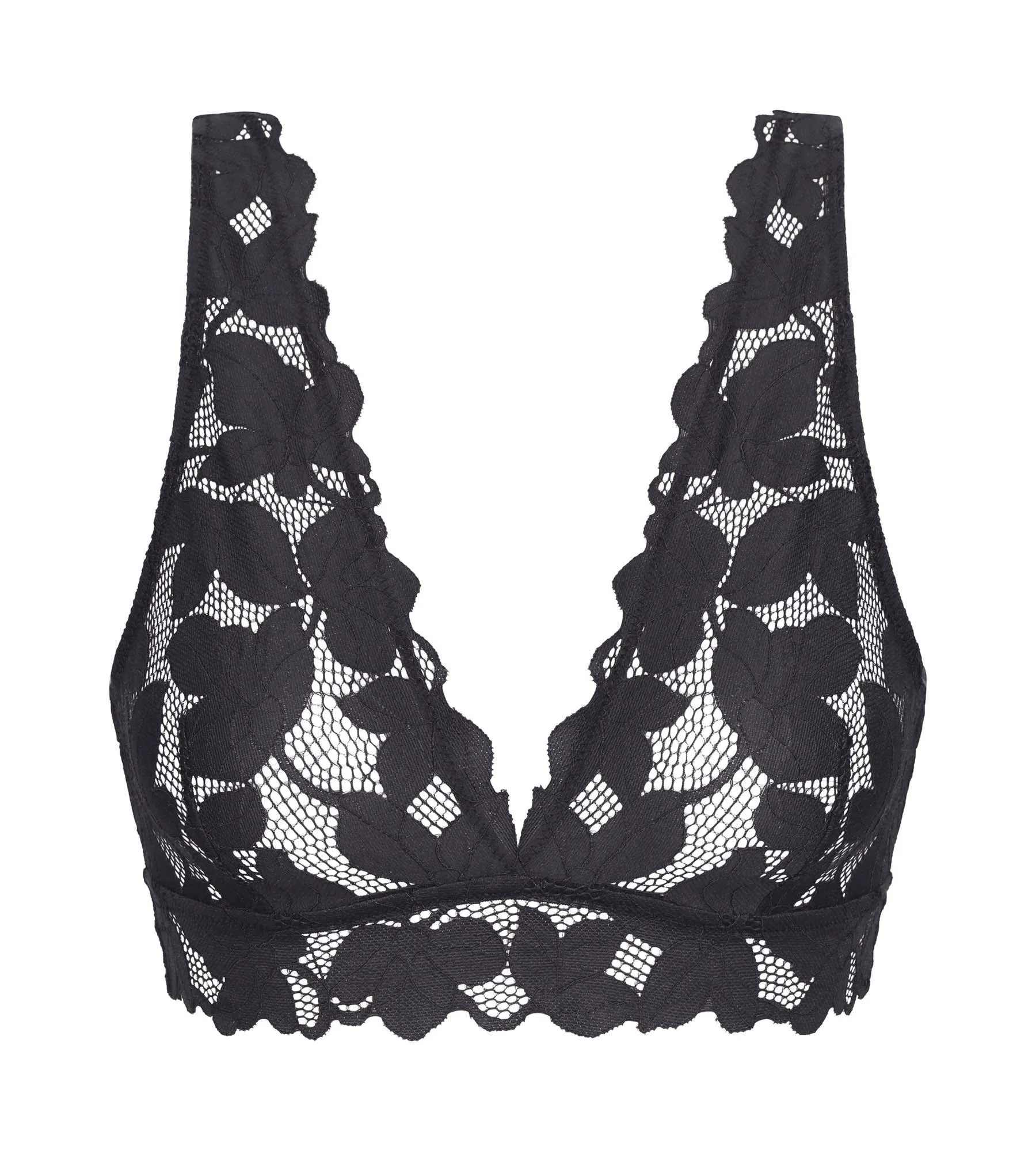 Women's lace bralette with large Granite Grey flowers Dim Lacy